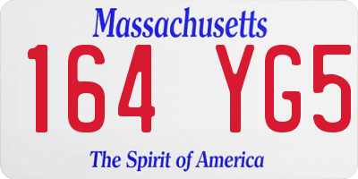 MA license plate 164YG5