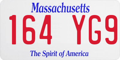 MA license plate 164YG9