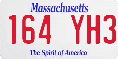MA license plate 164YH3