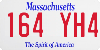 MA license plate 164YH4