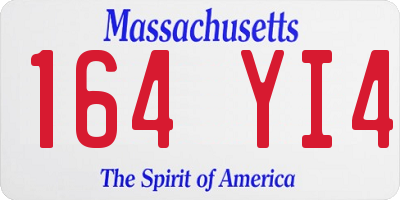 MA license plate 164YI4