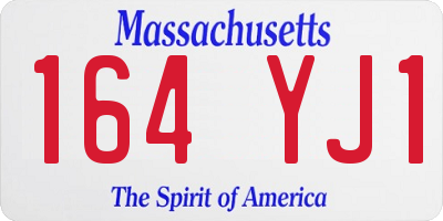 MA license plate 164YJ1
