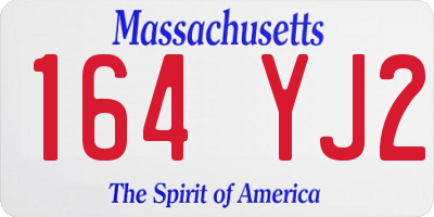 MA license plate 164YJ2