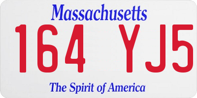 MA license plate 164YJ5