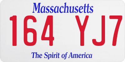 MA license plate 164YJ7