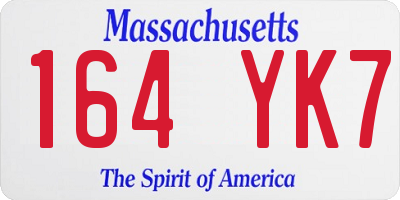 MA license plate 164YK7