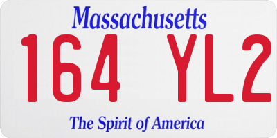 MA license plate 164YL2
