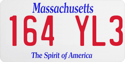MA license plate 164YL3