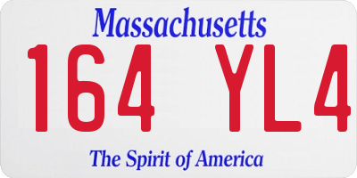 MA license plate 164YL4