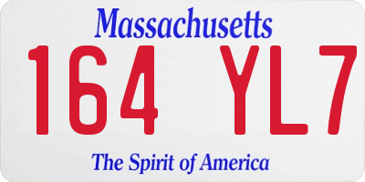 MA license plate 164YL7
