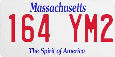 MA license plate 164YM2