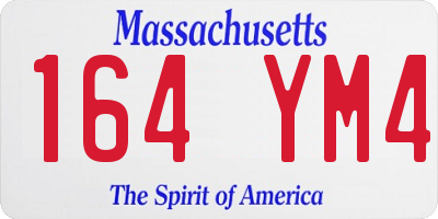 MA license plate 164YM4