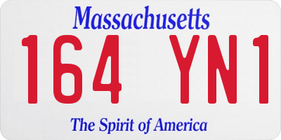 MA license plate 164YN1