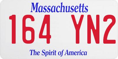 MA license plate 164YN2