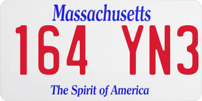 MA license plate 164YN3