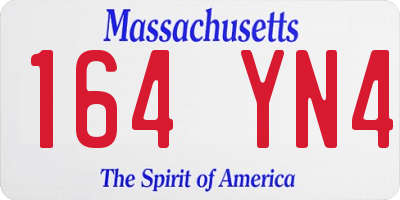 MA license plate 164YN4