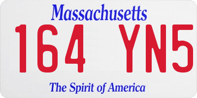 MA license plate 164YN5