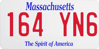 MA license plate 164YN6