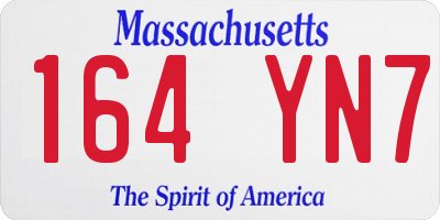 MA license plate 164YN7