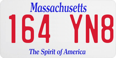 MA license plate 164YN8