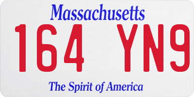 MA license plate 164YN9