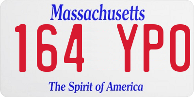 MA license plate 164YP0