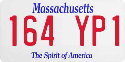 MA license plate 164YP1