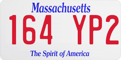 MA license plate 164YP2