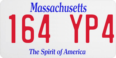 MA license plate 164YP4