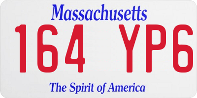MA license plate 164YP6