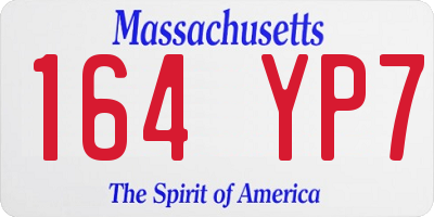 MA license plate 164YP7