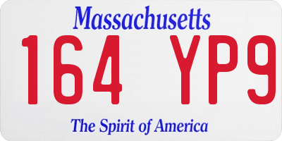 MA license plate 164YP9