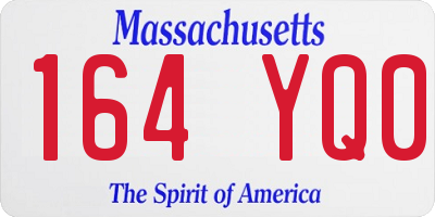 MA license plate 164YQ0
