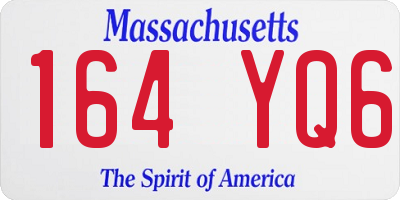 MA license plate 164YQ6