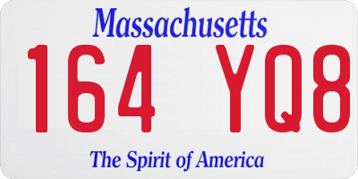 MA license plate 164YQ8