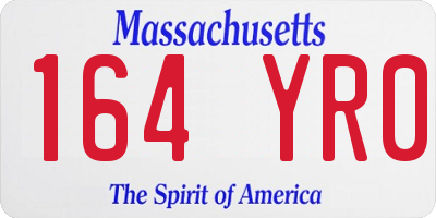 MA license plate 164YR0