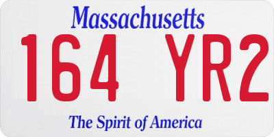 MA license plate 164YR2