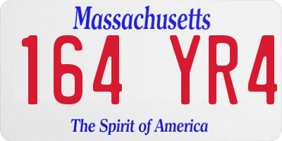MA license plate 164YR4