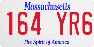 MA license plate 164YR6
