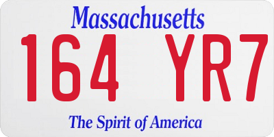 MA license plate 164YR7