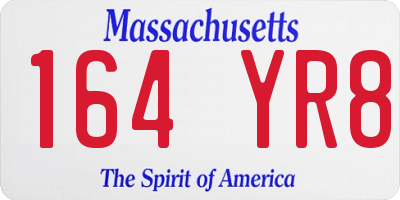 MA license plate 164YR8