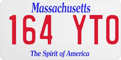MA license plate 164YT0