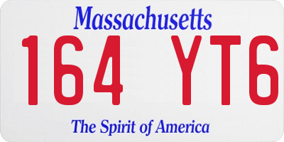MA license plate 164YT6