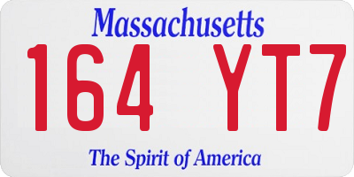 MA license plate 164YT7