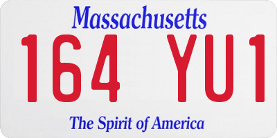 MA license plate 164YU1