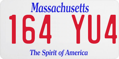 MA license plate 164YU4