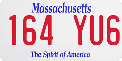 MA license plate 164YU6