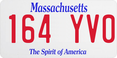 MA license plate 164YV0