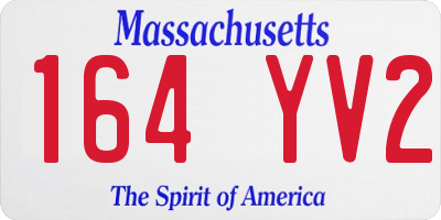 MA license plate 164YV2