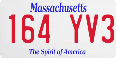 MA license plate 164YV3